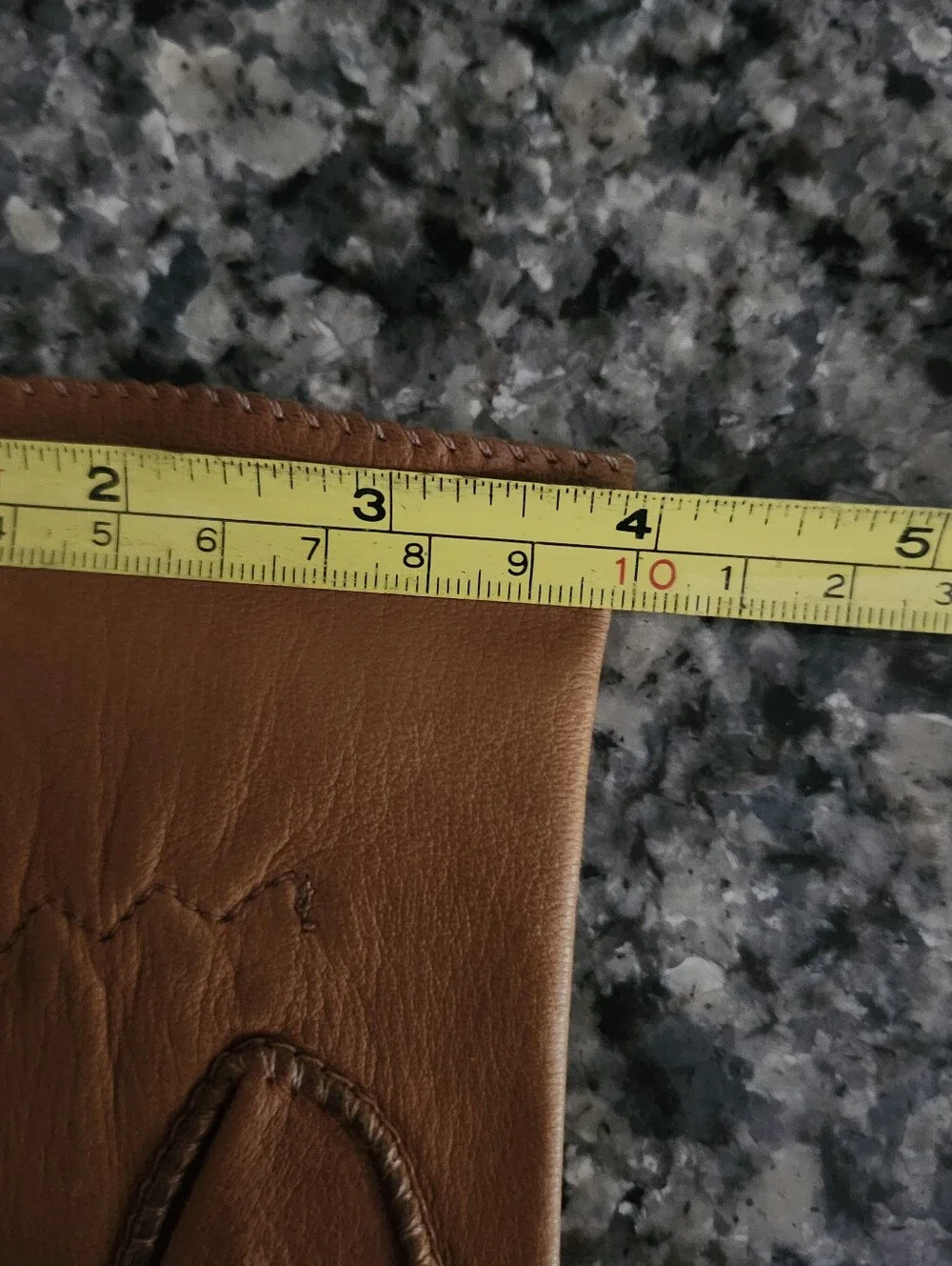 Vtg Stitched Detailing Brown Leather Gloves